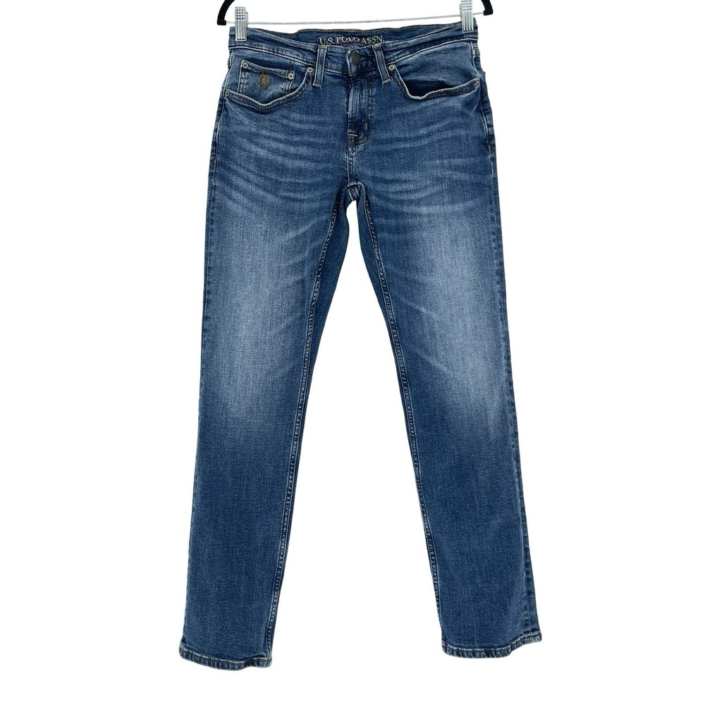 U.S. Polo Assn Women's Jeans W30 L32 Blue Stretch Bootcut Mid Rise Denim